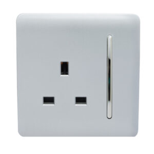 ART-SKT13SI 1Gang Socket Screwless Long Switch 13A Silver