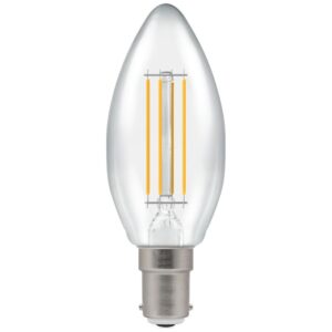LED Candle Filament Clear 5W Dimmable 2700K SBC-B15d (Pack of 10)