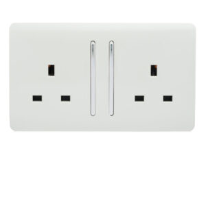 Trendi SKT213LWH 2Gang Socket Screwless White