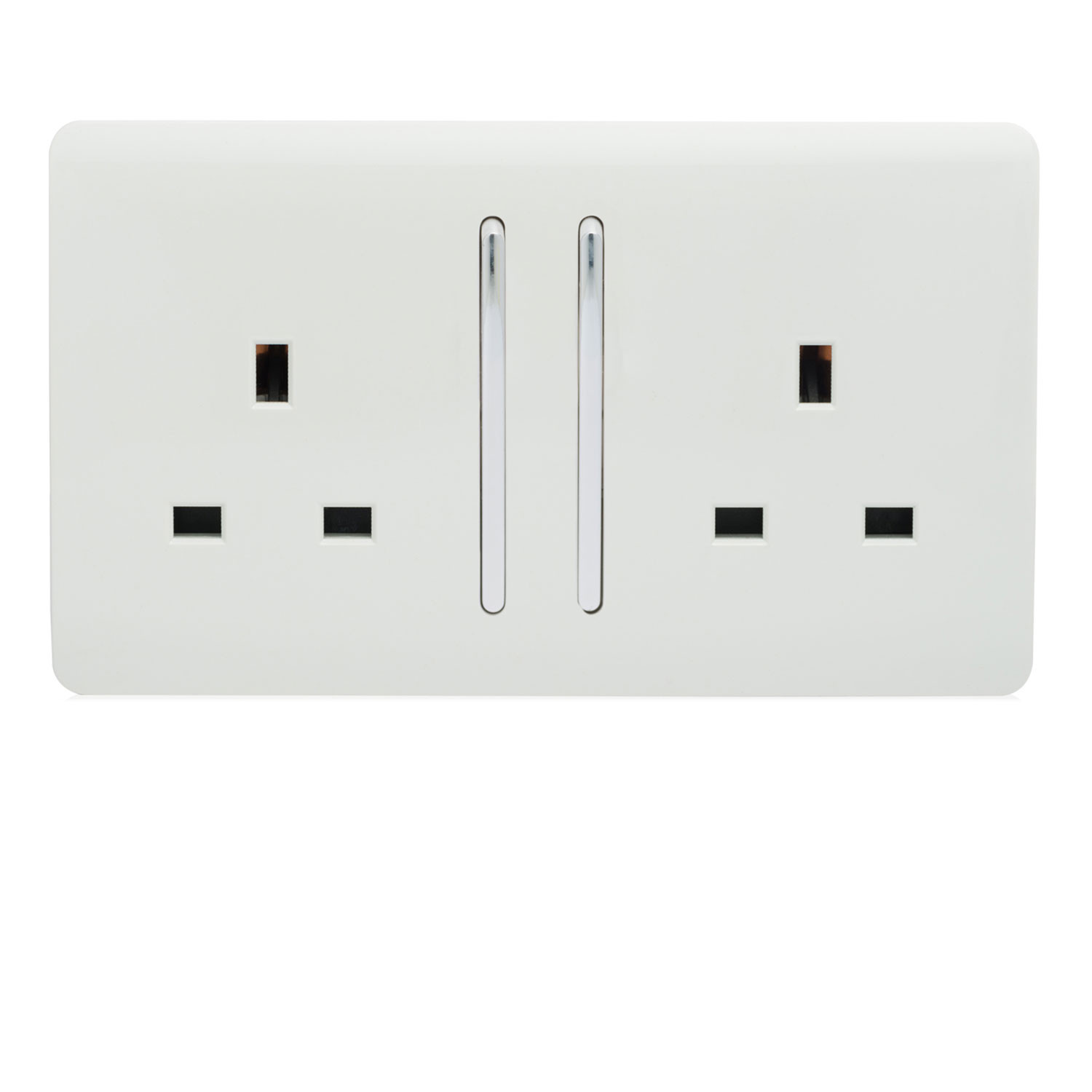 Trendi SKT213LWH 2Gang Socket Screwless White