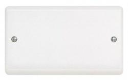 Aspire 2 Gang Blank Plate - Moulded, White
