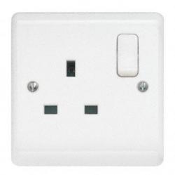 Aspire 1 Gang 13A DP Switched Socket - Moulded, White