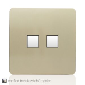 Trendi 2 Gang Screwless Telephone Slave Socket in Gold