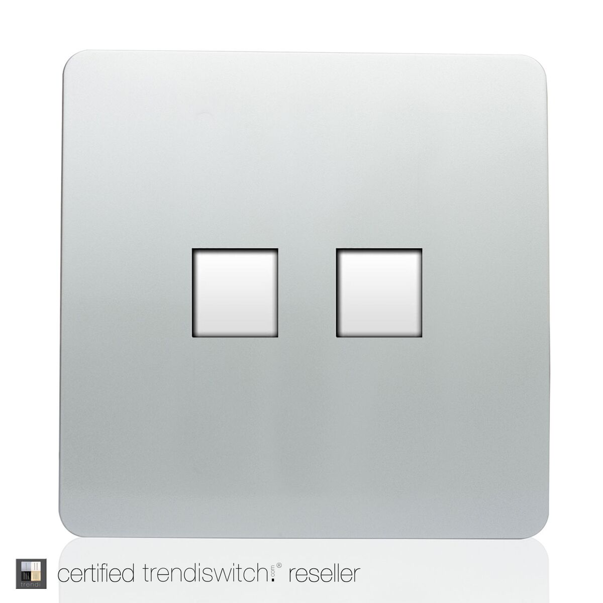 Trendi 2 Gang Screwless Telephone Slave Socket in Silver