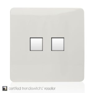 Trendi 2 Gang Screwless Telephone Slave Socket in White