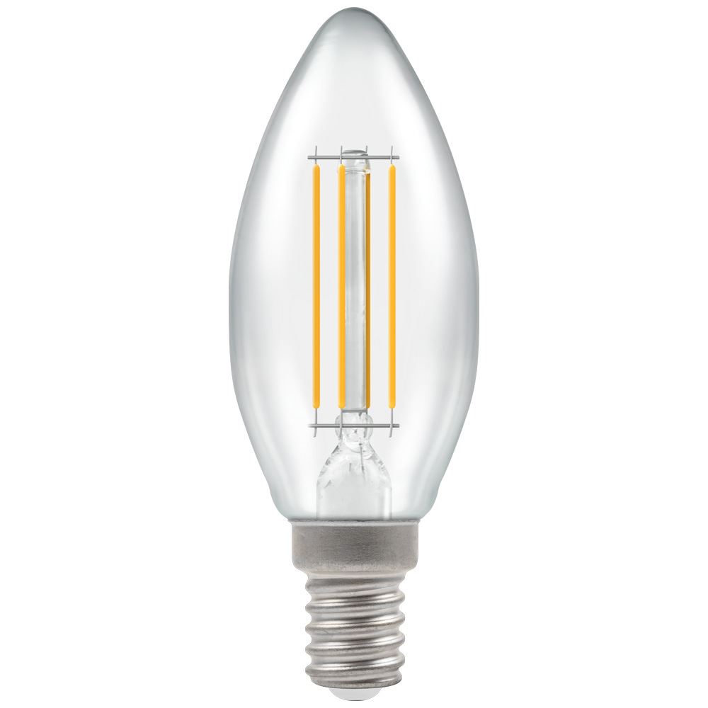 LED Candle Filament Clear 5W Dimmable 2700K SES-E14 (Pack of 10)