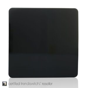 Trendi 1 Gang Screwless Blanking Plate in Black