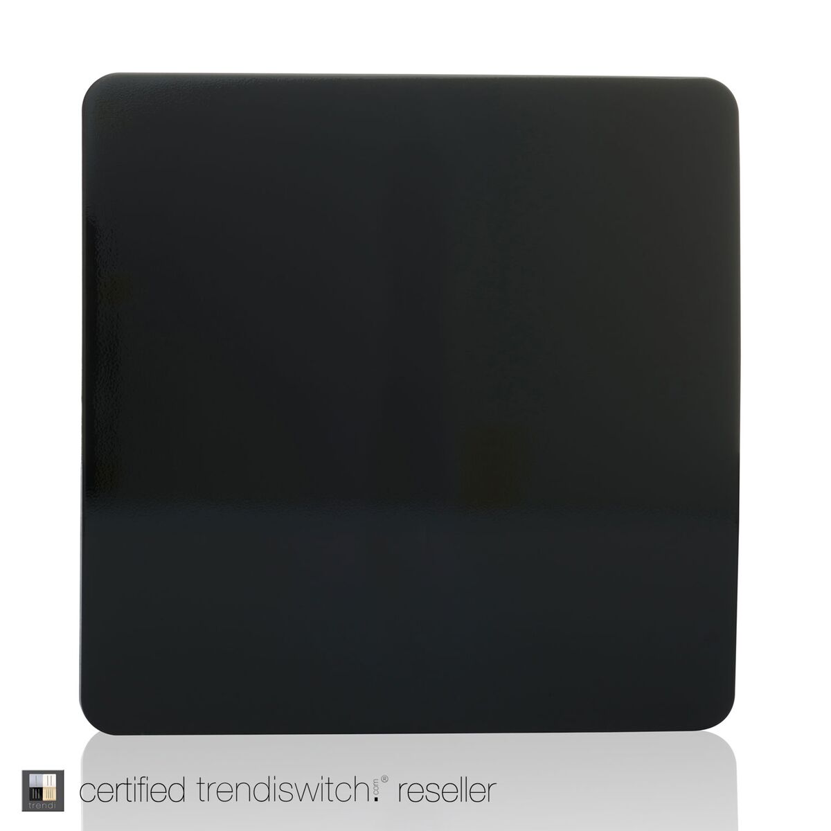 Trendi 1 Gang Screwless Blanking Plate in Black