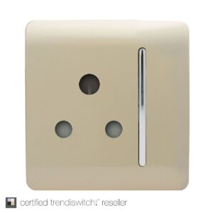 Trendi 1 Gang 15 Amp Round Pin Socket in Gold