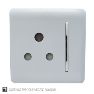 Trendi 1 Gang 15 Amp Round Pin Socket in Silver