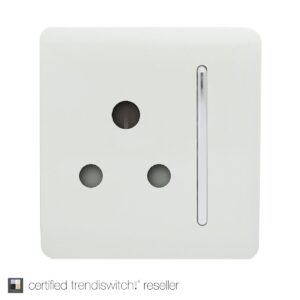 Trendi 1 Gang 15 Amp Round Pin Socket in White