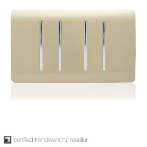 Trendi 4 Gang  2 Way Double Plate Light Switch in Gold