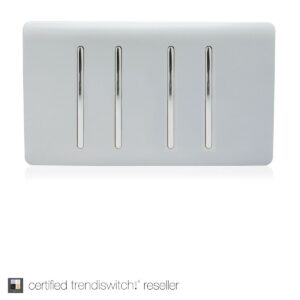 Trendi 4 Gang  2 Way Double Plate Light Switch in Silver