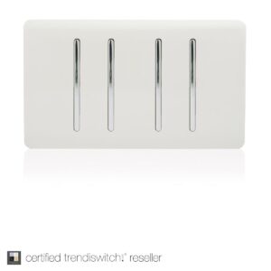 Trendi 4 Gang  2 Way Double Plate Light Switch in White