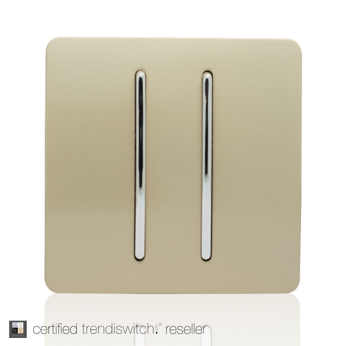 Trendi 2 Gang 2 Way 10 Amp Rocker Light Switch in Gold