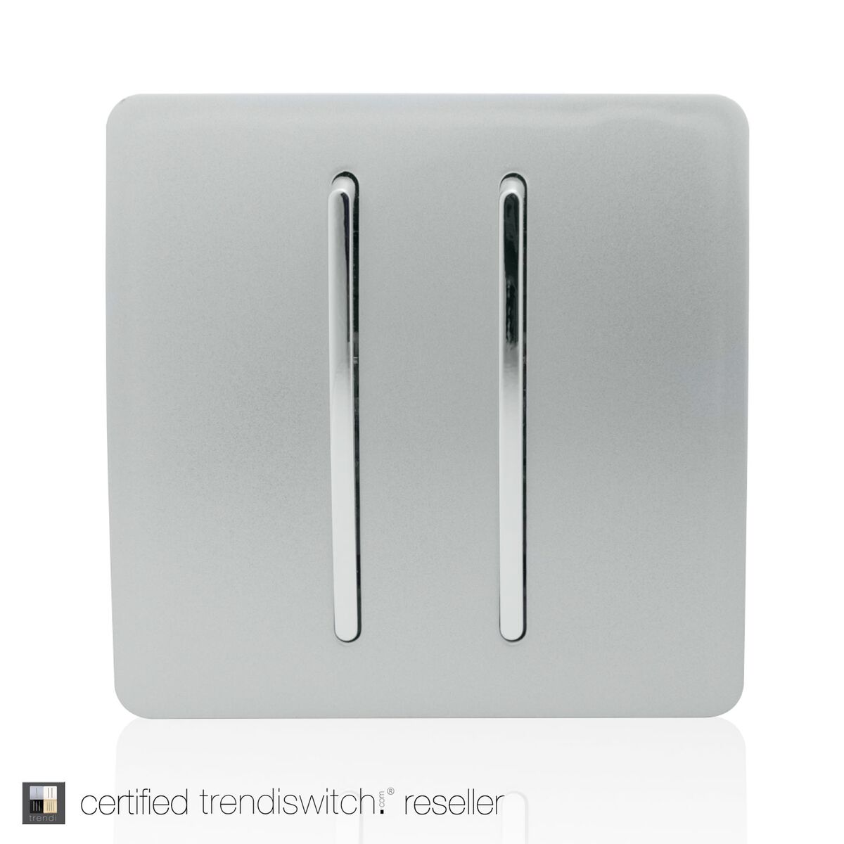 Trendi 2 Gang 2 Way 10 Amp Rocker Light Switch in Silver