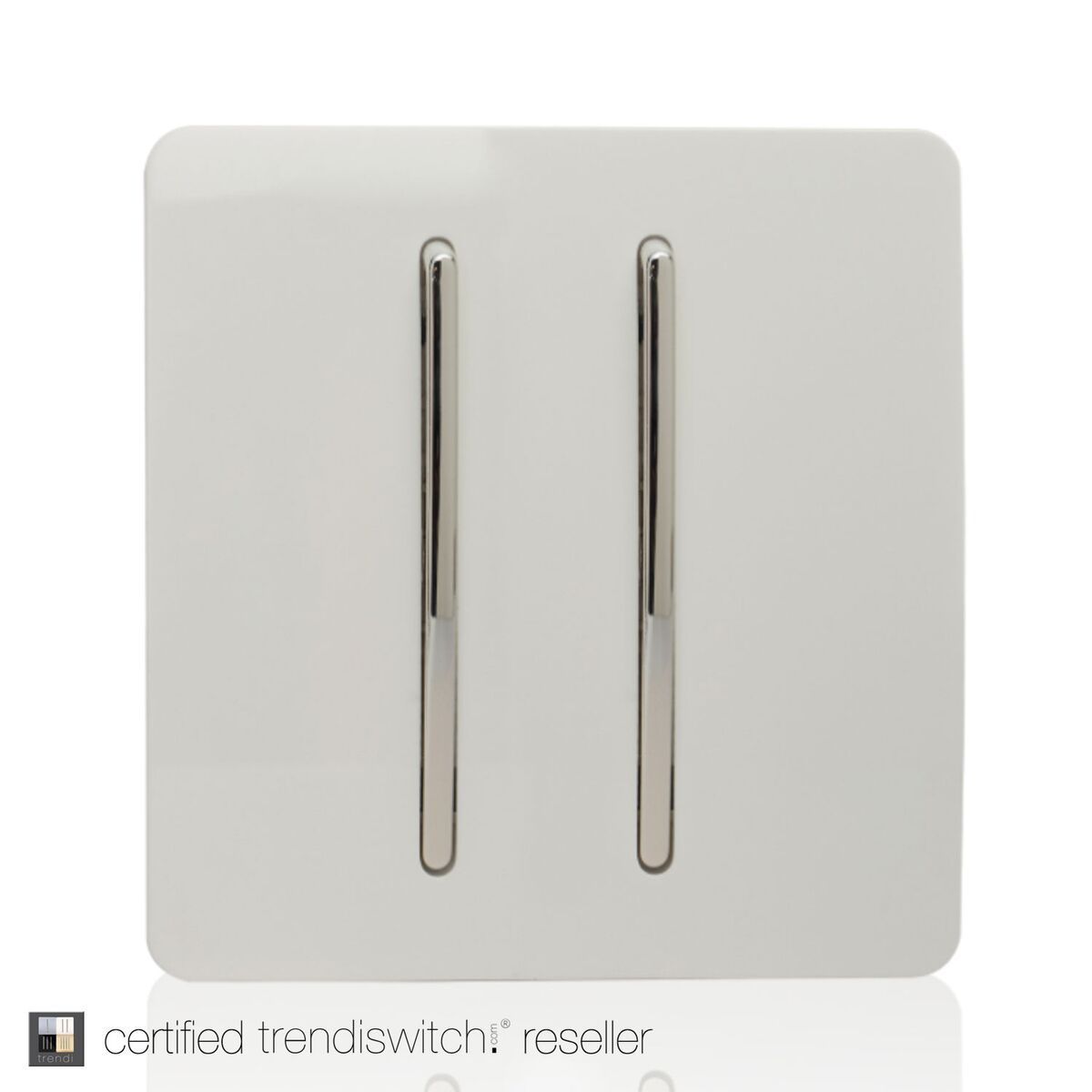 Trendi 2 Gang 2 Way 10 Amp Rocker Light Switch in White
