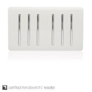 Trendi 6 Gang  2 Way Double Plate Light Switch in White