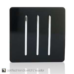 Trendi 3 Gang 2 Way 10 Amp Rocker Light Switch in Black