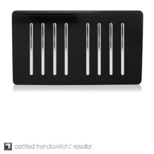 Trendi 8 Gang 2 Way Double Plate Light Switch in Black