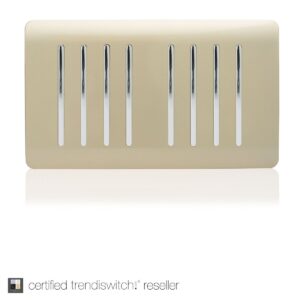 Trendi 8 Gang 2 Way Double Plate Light Switch in Gold