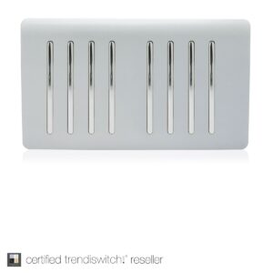 Trendi 8 Gang 2 Way Double Plate Light Switch in Silver