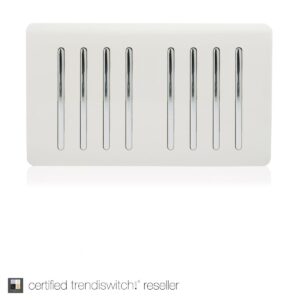 Trendi 8 Gang 2 Way Double Plate Light Switch in White