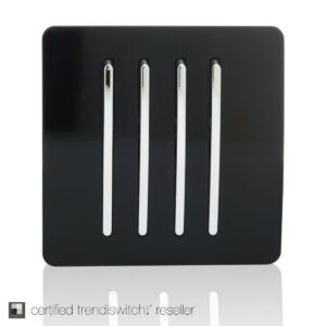 Trendi 4 Gang 2 Way 10 Amp Rocker Switch in Black