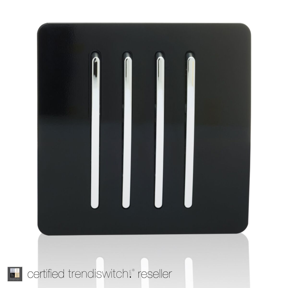Trendi 4 Gang 2 Way 10 Amp Rocker Switch in Black