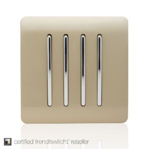 Trendi 4 Gang 2 Way 10 Amp Rocker Switch in Gold