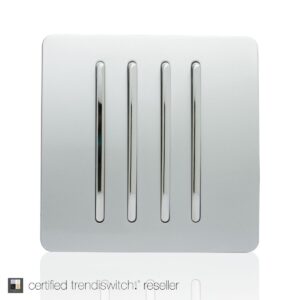 Trendi 4 Gang 2 Way 10 Amp Rocker Switch in Silver