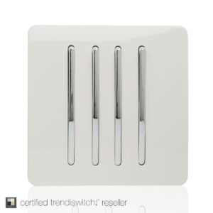 Trendi 4 Gang 2 Way 10 Amp Rocker Switch in White