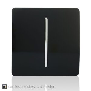 Trendi 1 Gang Intermediate Rocker Light Switch in Black