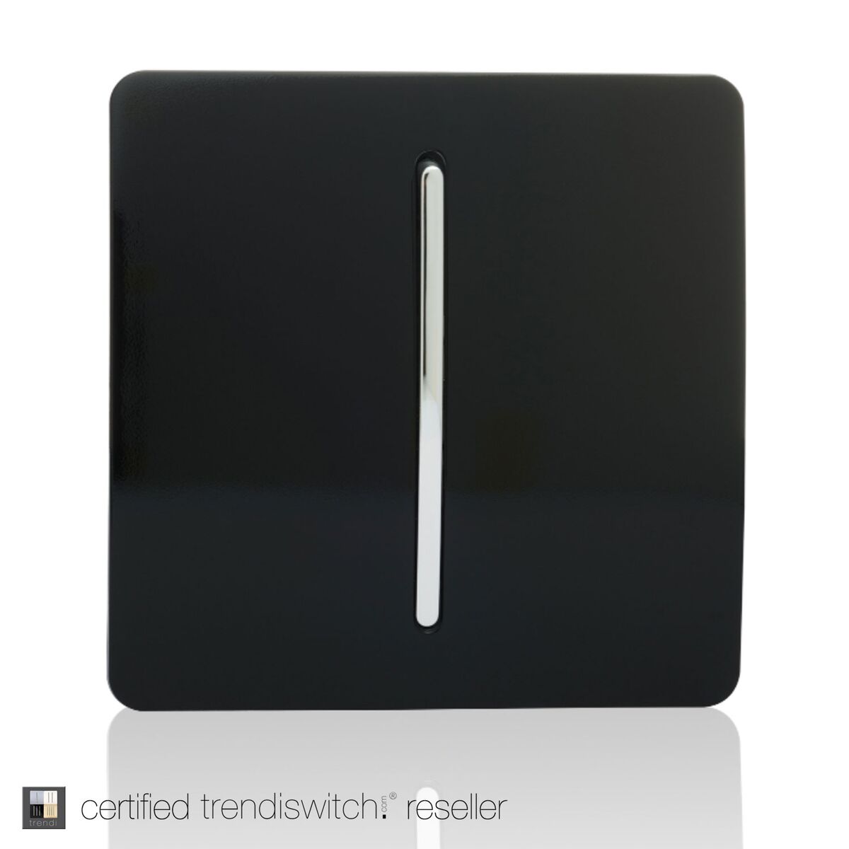 Trendi 1 Gang Intermediate Rocker Light Switch in Black