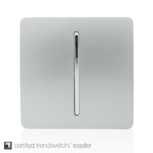 Trendi 1 Gang Intermediate Rocker Light Switch in Silver