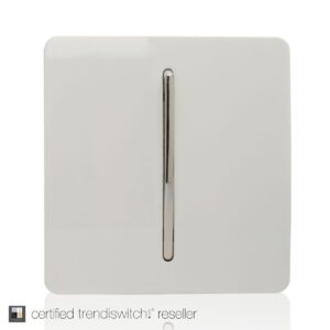 Trendi 1 Gang Intermediate Rocker Light Switch in White