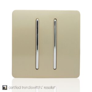 Trendi 2 Gang Rocker Home Auto Switch in Gold