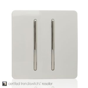 Trendi 2 Gang Rocker Home Auto Switch in White