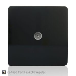 Trendi 1 Gang Screwless Television Coaxial Socket in Black