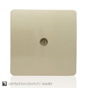 Trendi 1 Gang Screwless Television Coaxial Socket in Gold