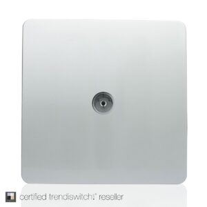 Trendi 1 Gang Screwless Television Coaxial Socket in Silver