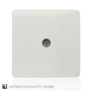 Trendi 1 Gang Screwless Television Coaxial Socket in White