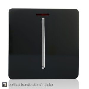 Trendi 1 Gang 45A Cooker Switch with Neon Insert in Black