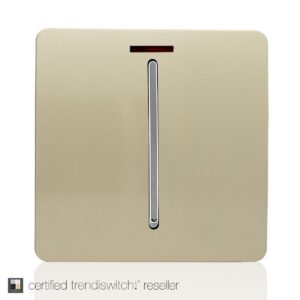 Trendi 1 Gang 45A Cooker Switch with Neon Insert in Gold