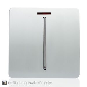 Trendi 1 Gang 45A Cooker Switch with Neon Insert in Silver