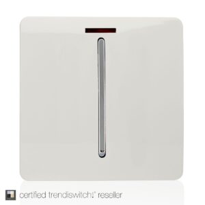 Trendi 1 Gang 45A Cooker Switch with Neon Insert in White