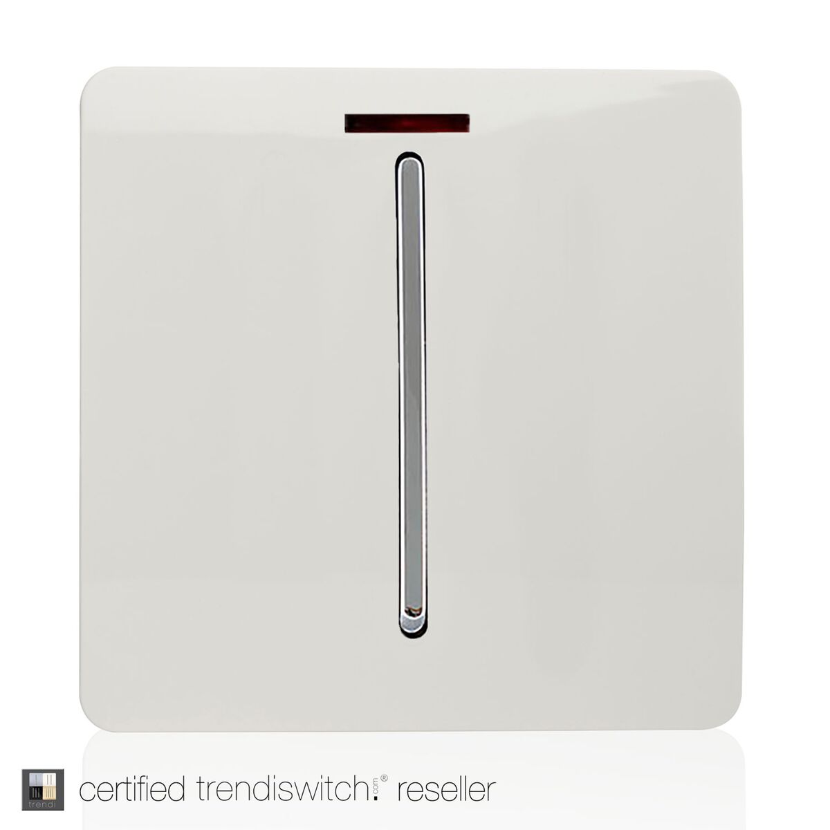 Trendi 1 Gang 45A Cooker Switch with Neon Insert in White