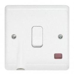 Aspire 20A DP Switch with Flex Outlet & Neon - Moulded, White