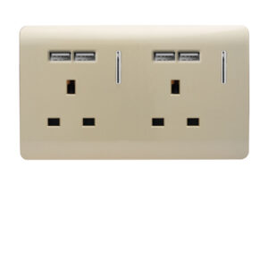 ART-SKT213USBGO 2Gang 4Port USB 2100mA 13A Socket Gold
